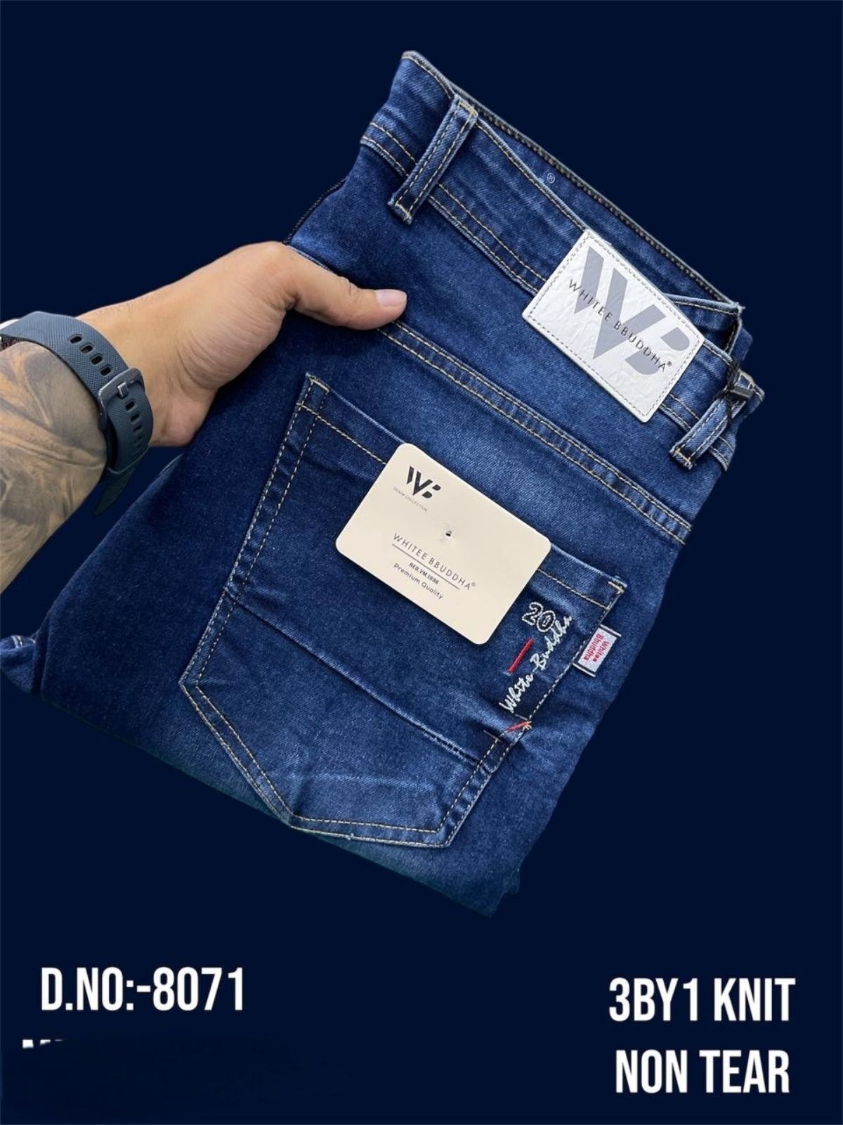 Whitee Budhha Men's Denim Lycra Jeans - 8071/1 (30-38)