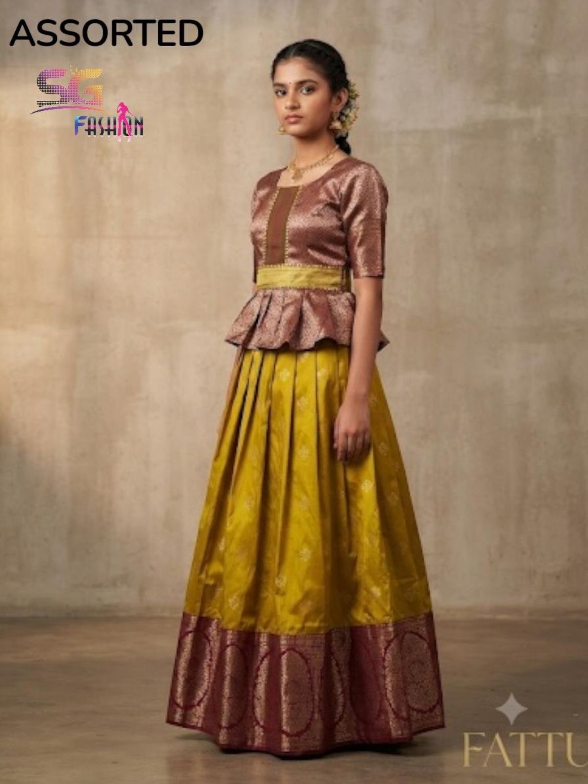 SG Fashion Girls Top Bottom Set- Mustard