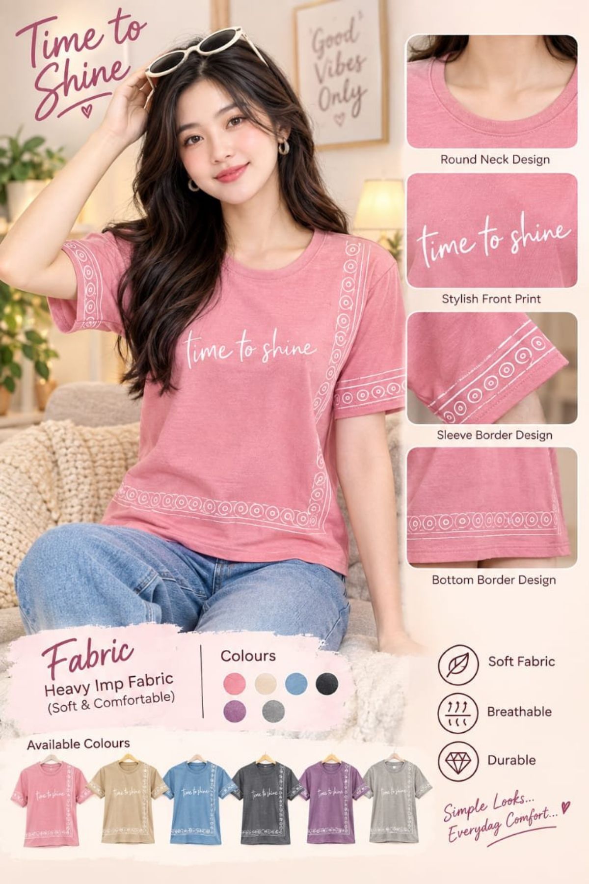 Women's Border Puff Tees