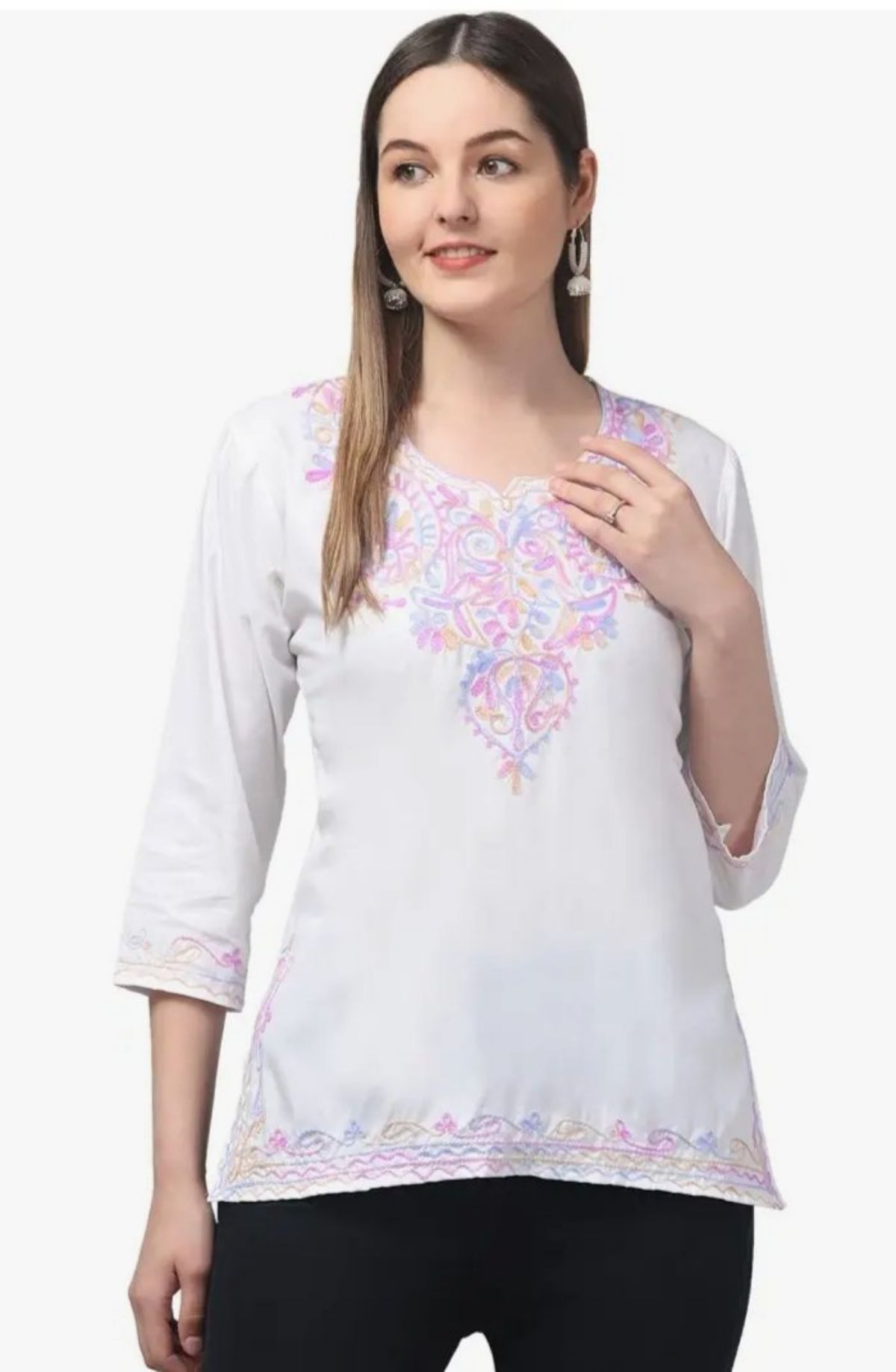 Women's Plain Short Cotton Kurta