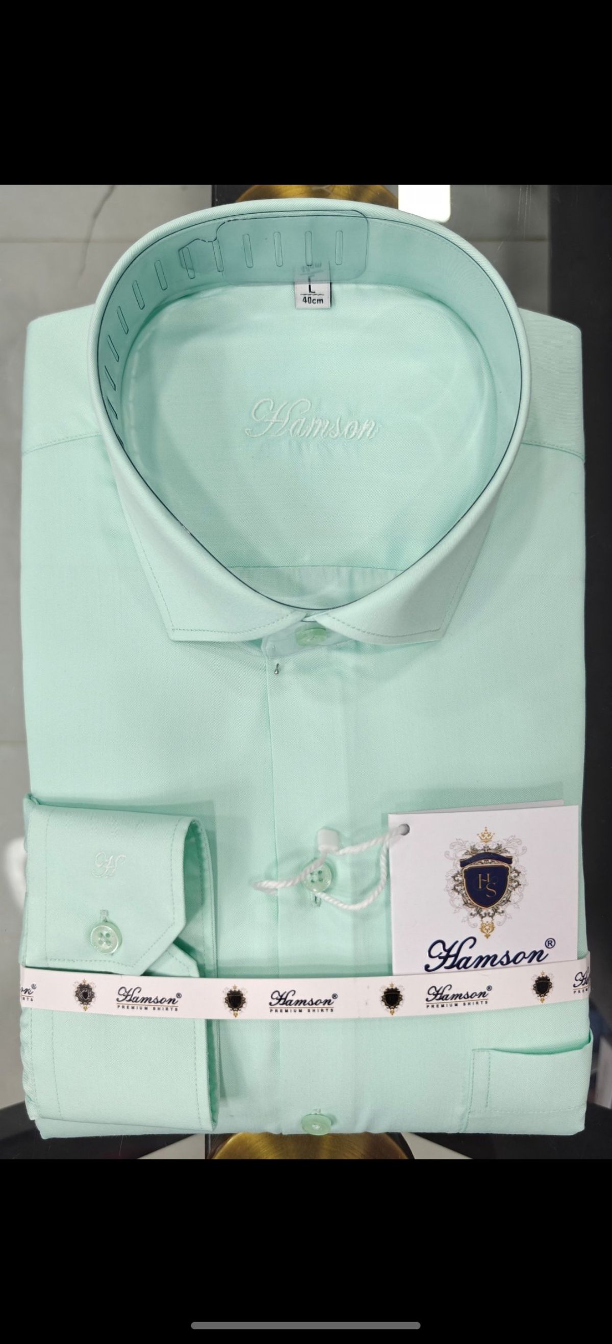Hamson Luxury Plain Men's Shirts - Aqua-2