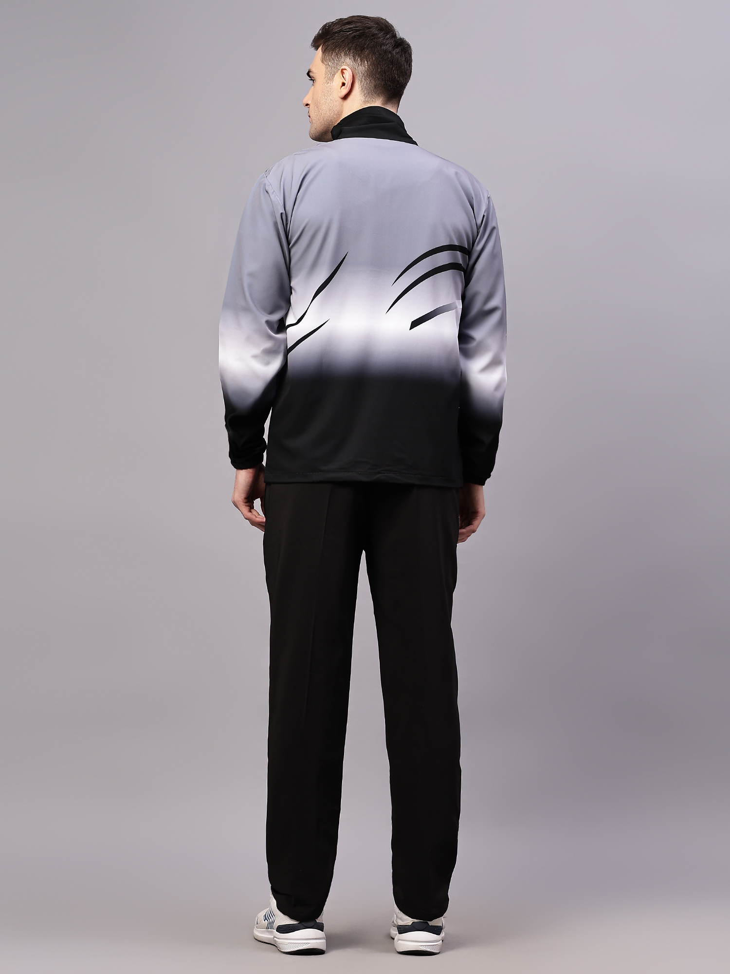 Men's Tracksuit  E-SNTSNXFS965_Black/D.Grey/White_M_NS Spandex