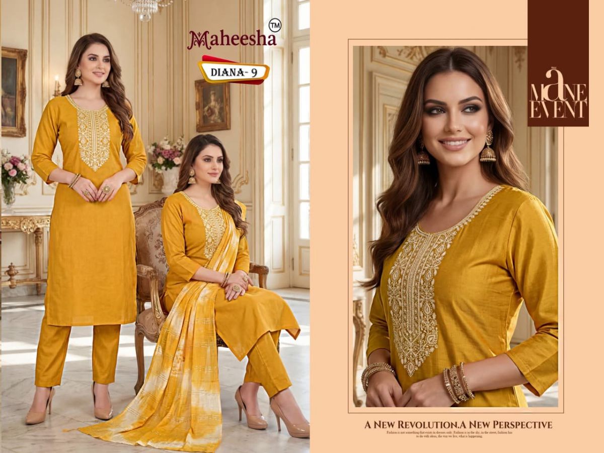 Rani Vastram Women's Ethnic Wear Suit & Bottom Set with Dupatta- Diana 9