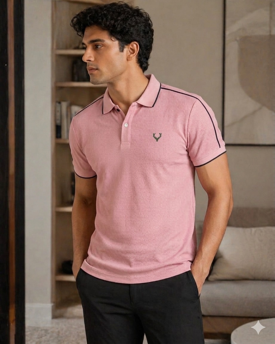 Magic fit Men's Knit Polo Collar Short Sleeve Plain T-Shirt, Assorted