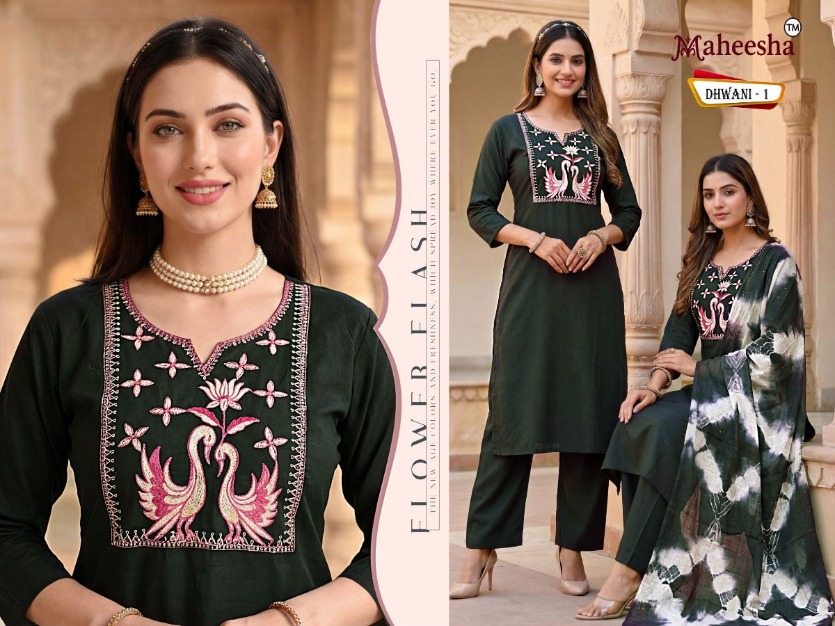 Rani Vastram Women's Ethnic Wear Suit & Bottom Set with Dupatta- Dhwani 1