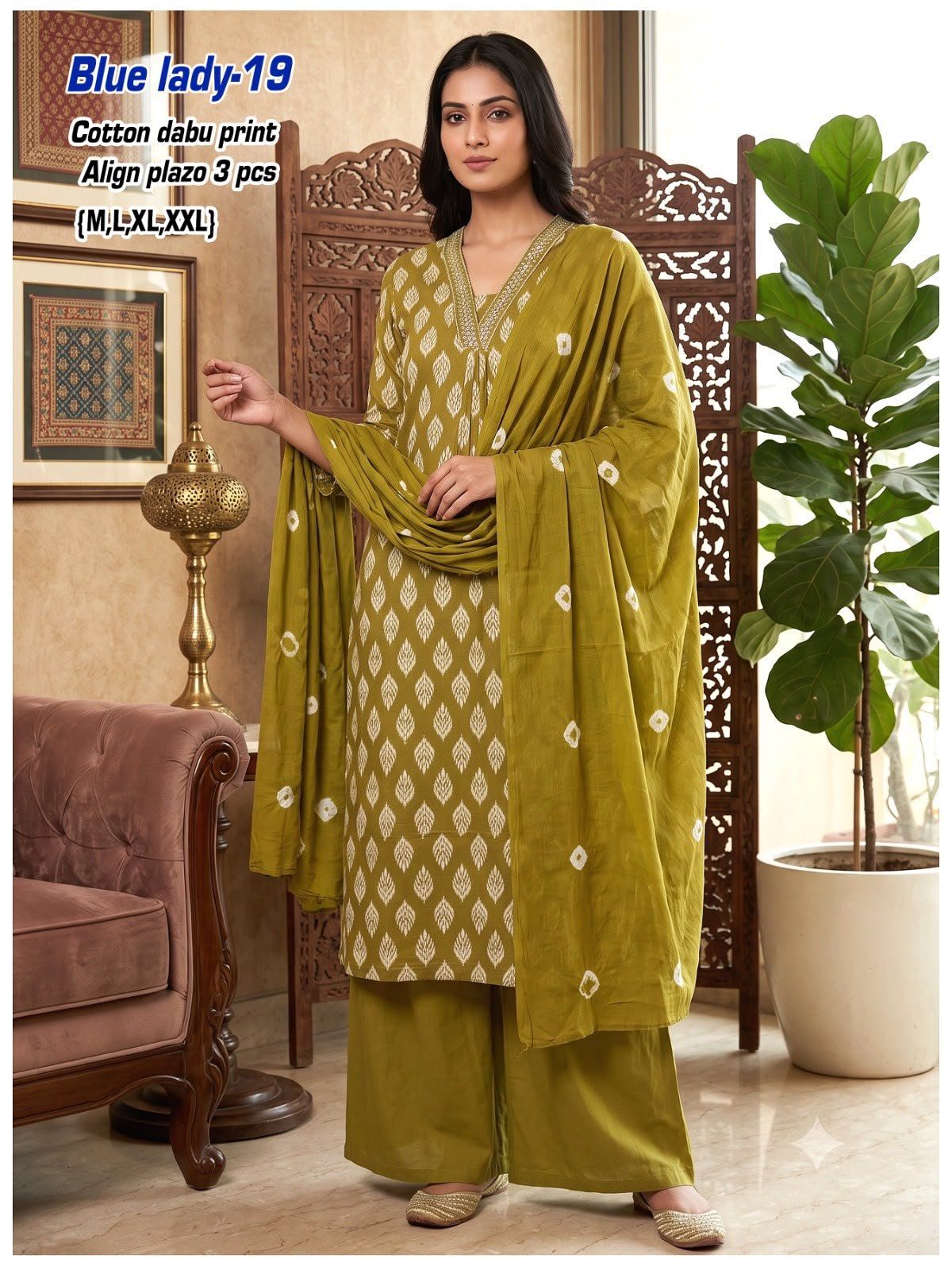 Women's Ethnic Wear Suit Plazzo With Dupatta- Bluelady-19
