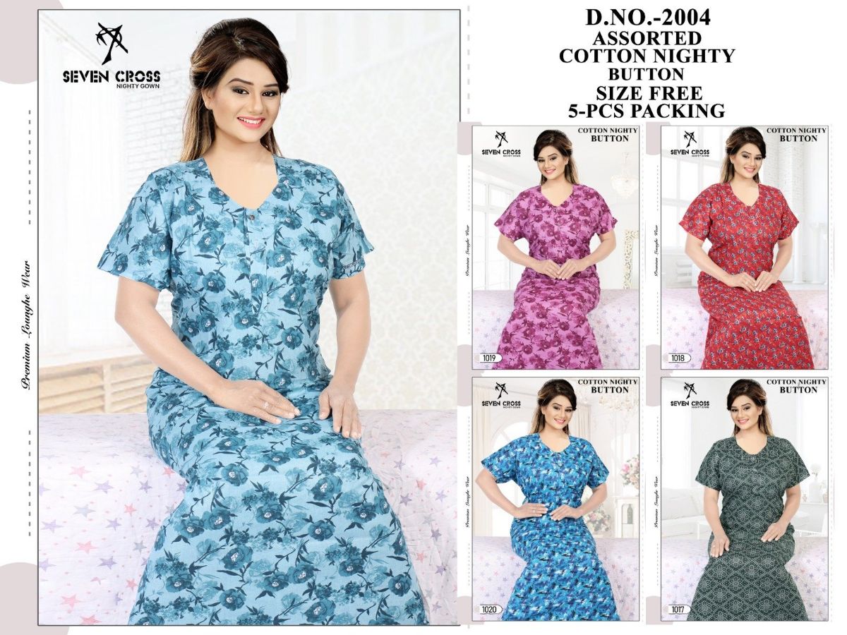 Seven Cross Women's Cotton Nighty D No- 2004