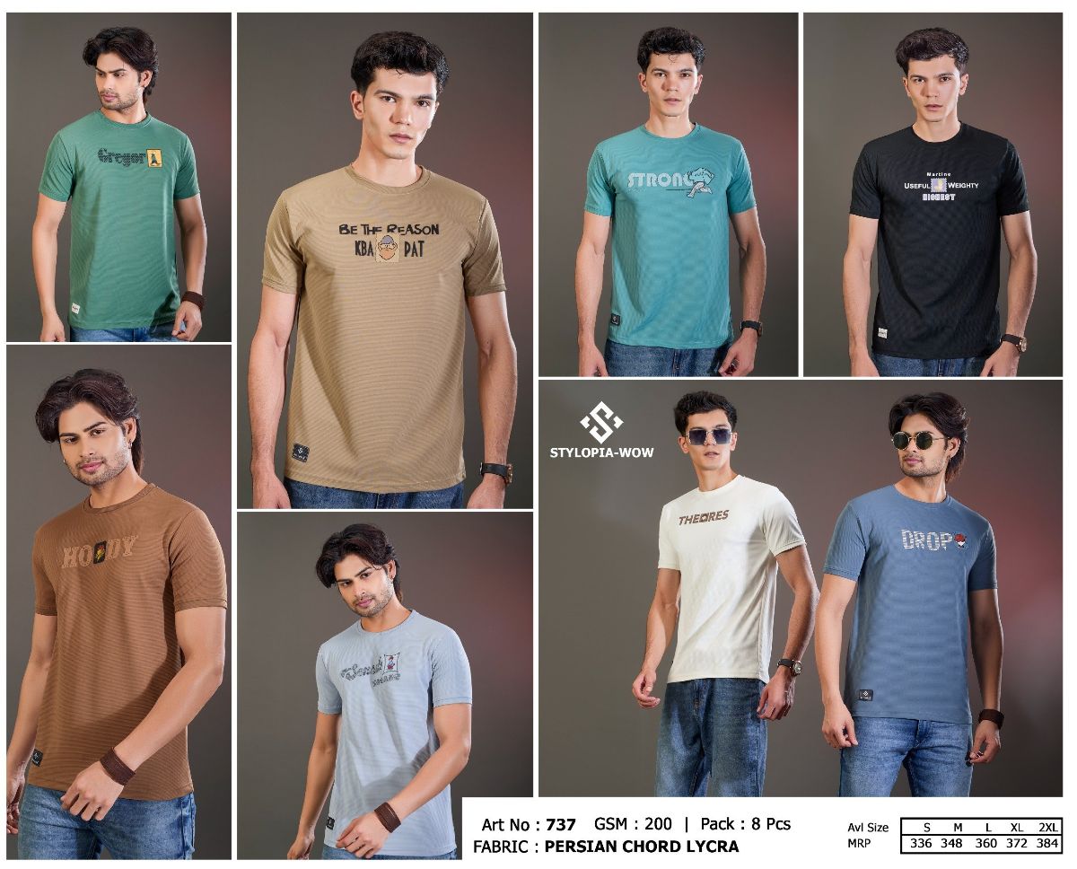 Men's Round Neck T-shirts -737