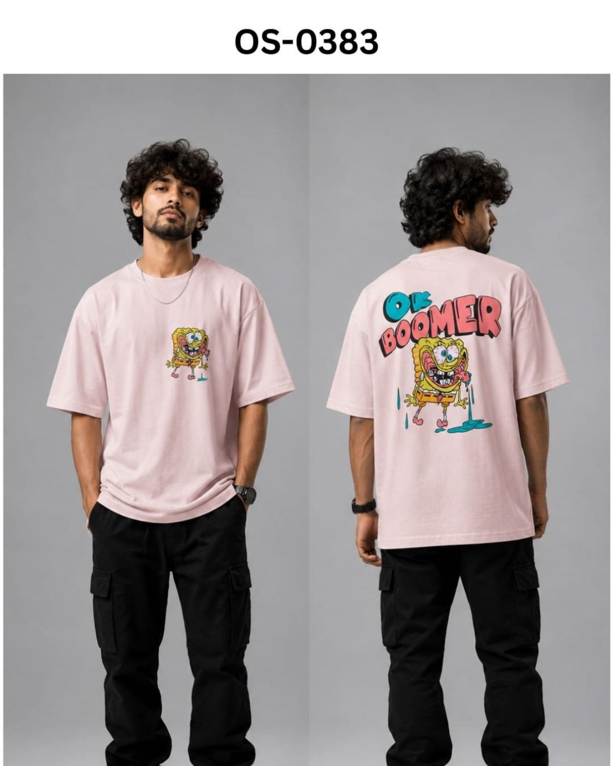 TOMHIDDLE MENS PRINTED DROP SHOULDER T-SHIRT- A4-OS-0383