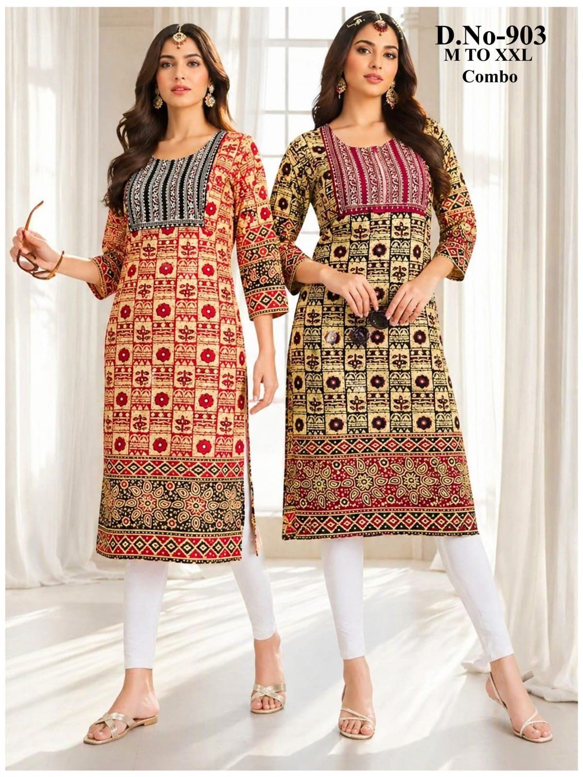 Women's Ajrak Print Kurta-903