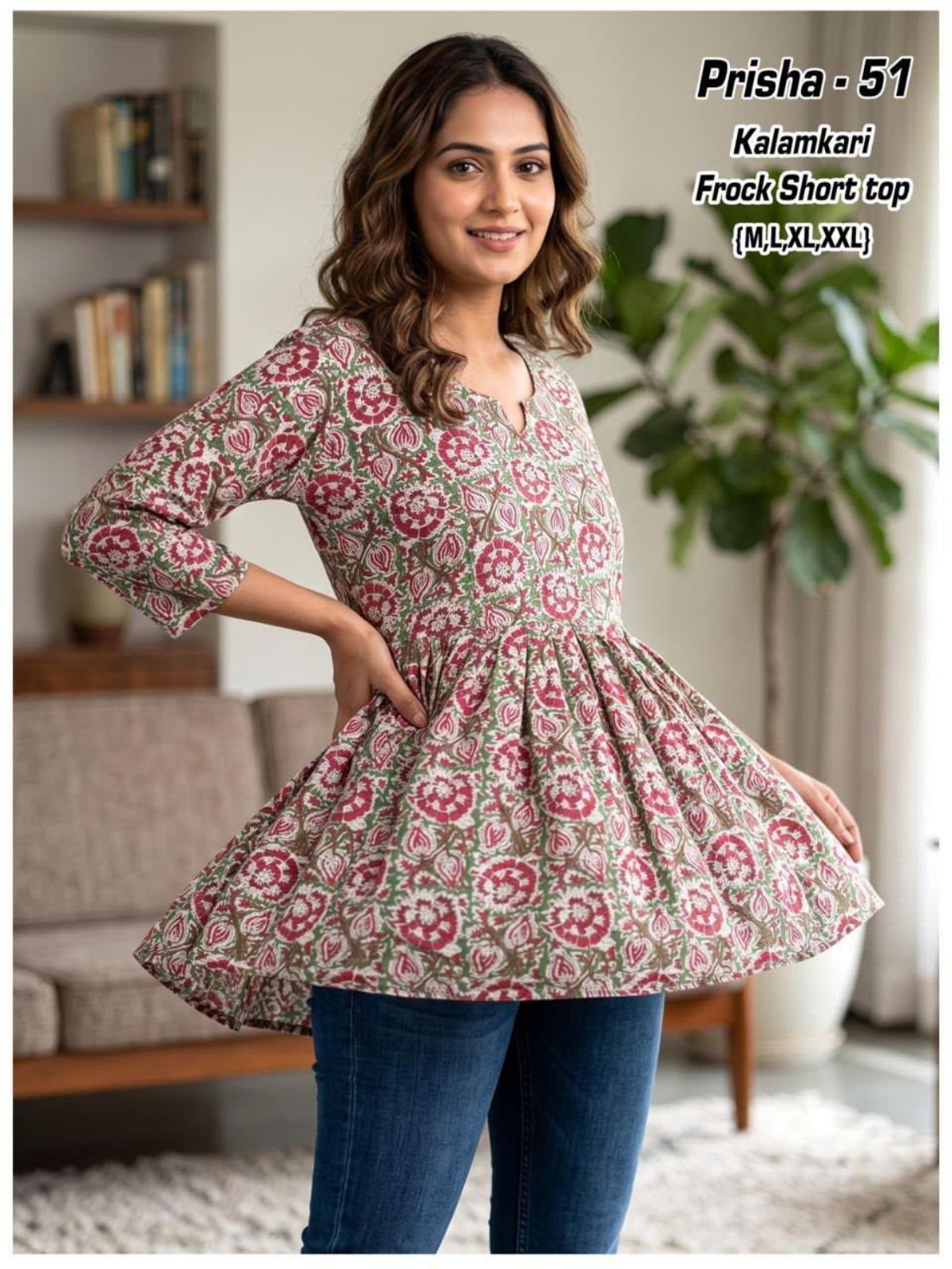 Women's Short Ghera Top- Prisha-51