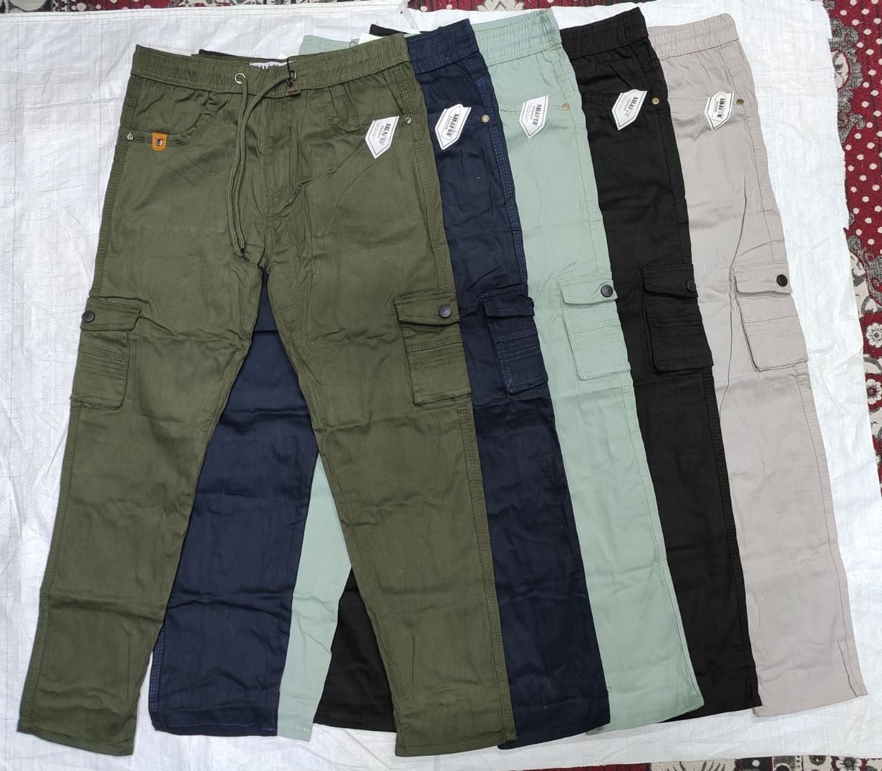 Shafin Men's Without Elastic Cotton Cargo Pants