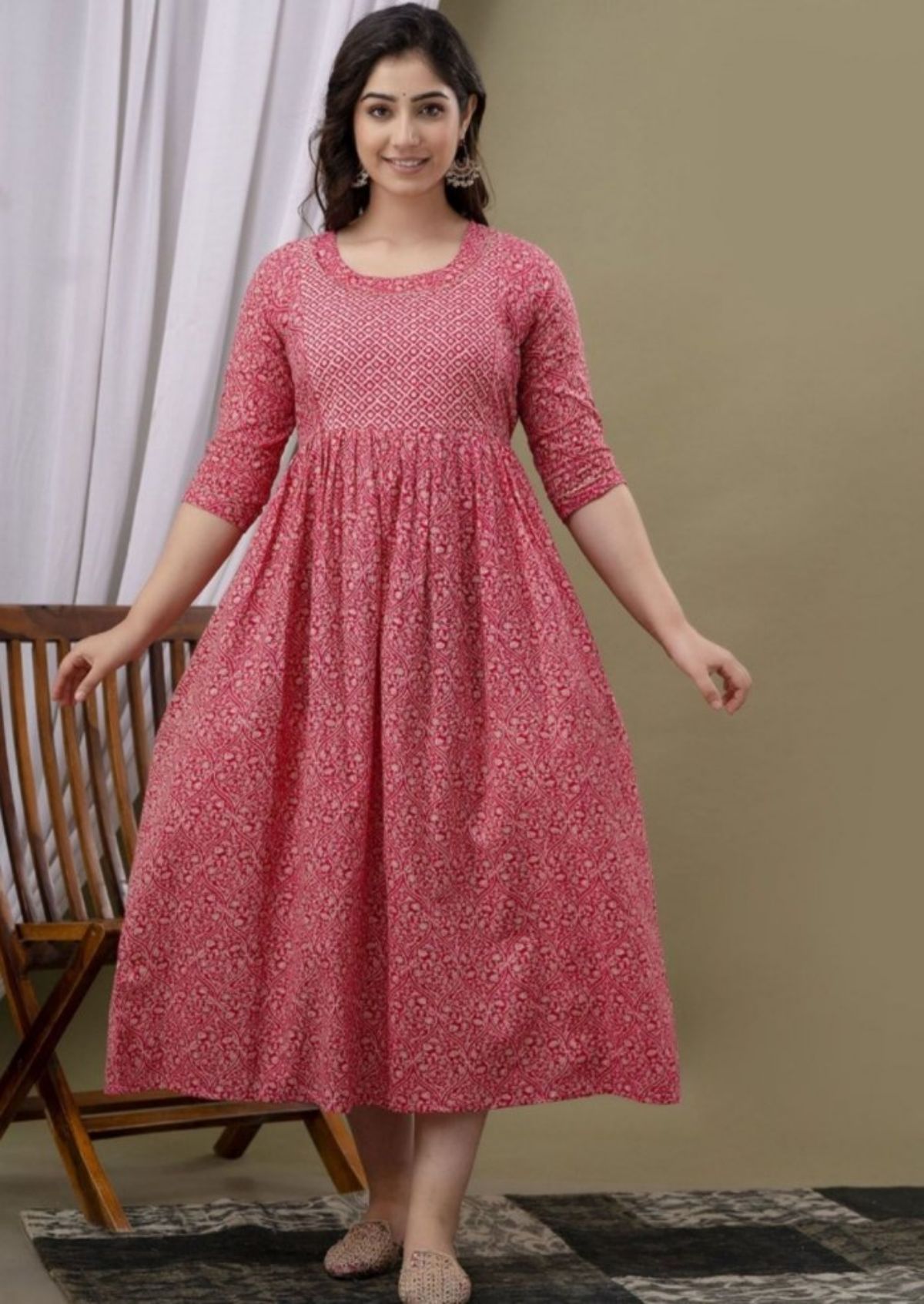 Women's Rayon Printed Gown