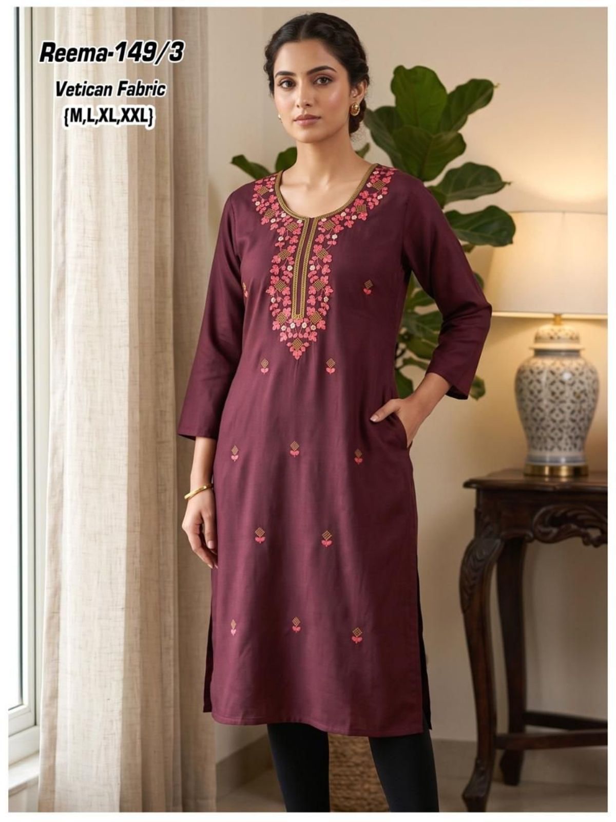 Women's Ethnic Wear Vetican Straight Kurti Reema-149/3