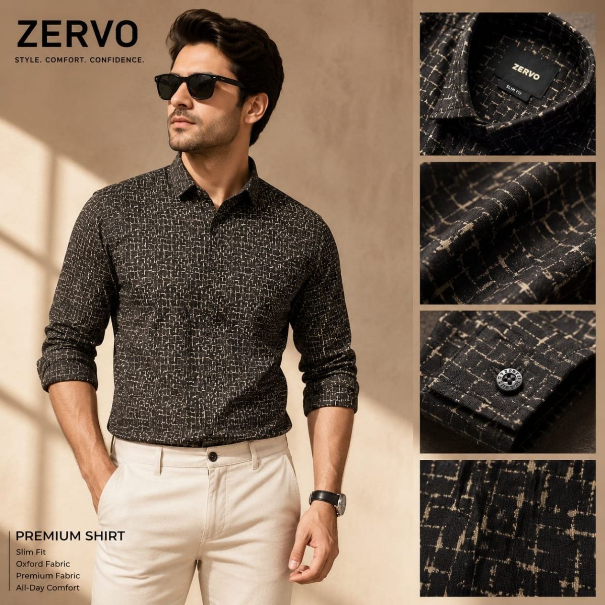Zervo Men's Cotton Oxford Printed Shirts