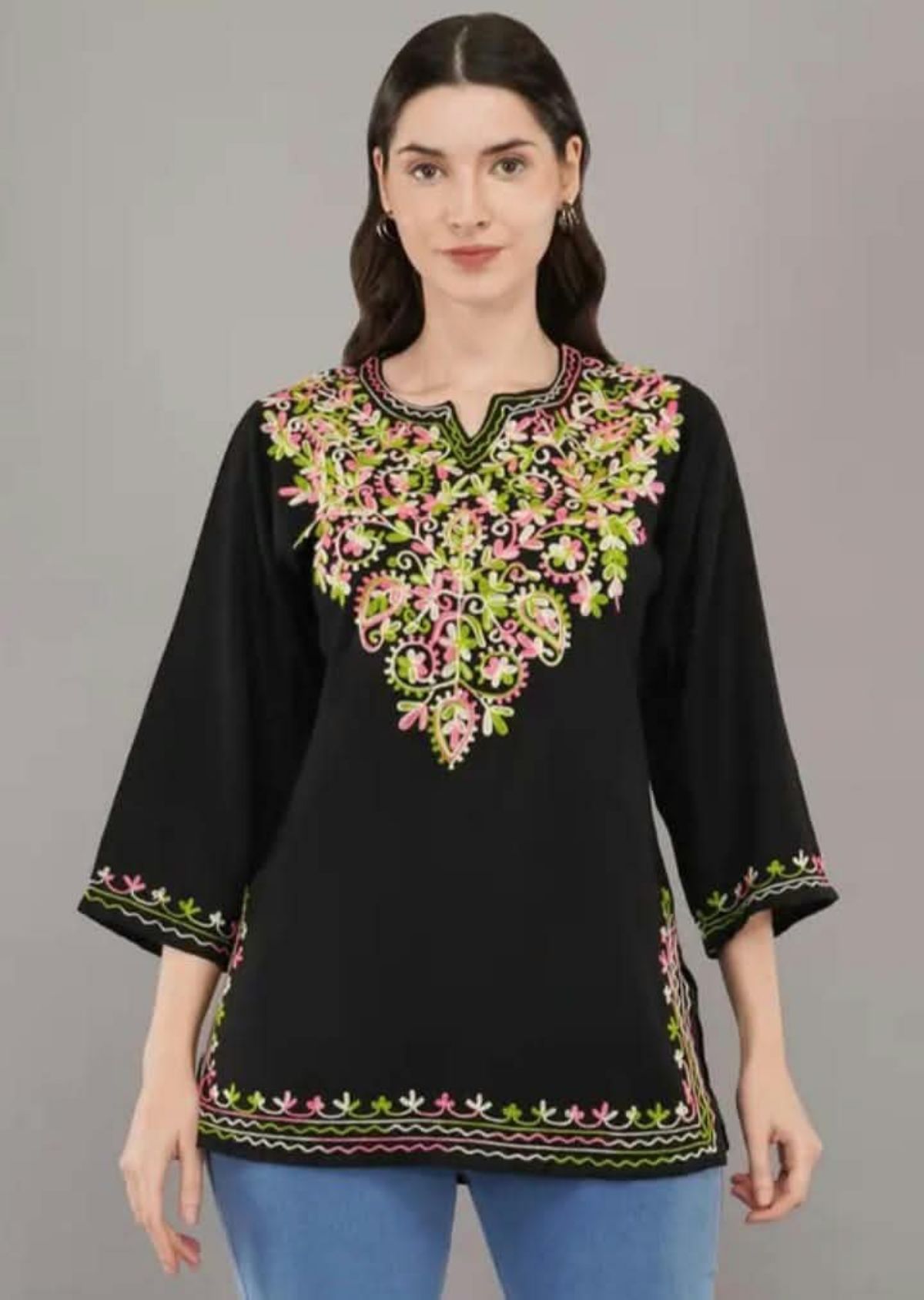Women's Plain Short Cotton Kurta