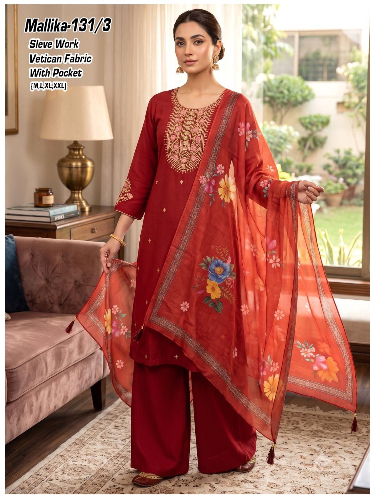 Women's Ethnic Wear Kurta Palazzo Set- Mallika-131/1
