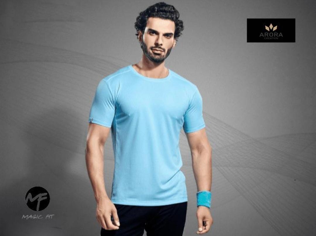 Mens Half Sleeve Round Neck Dotknit Tshirt