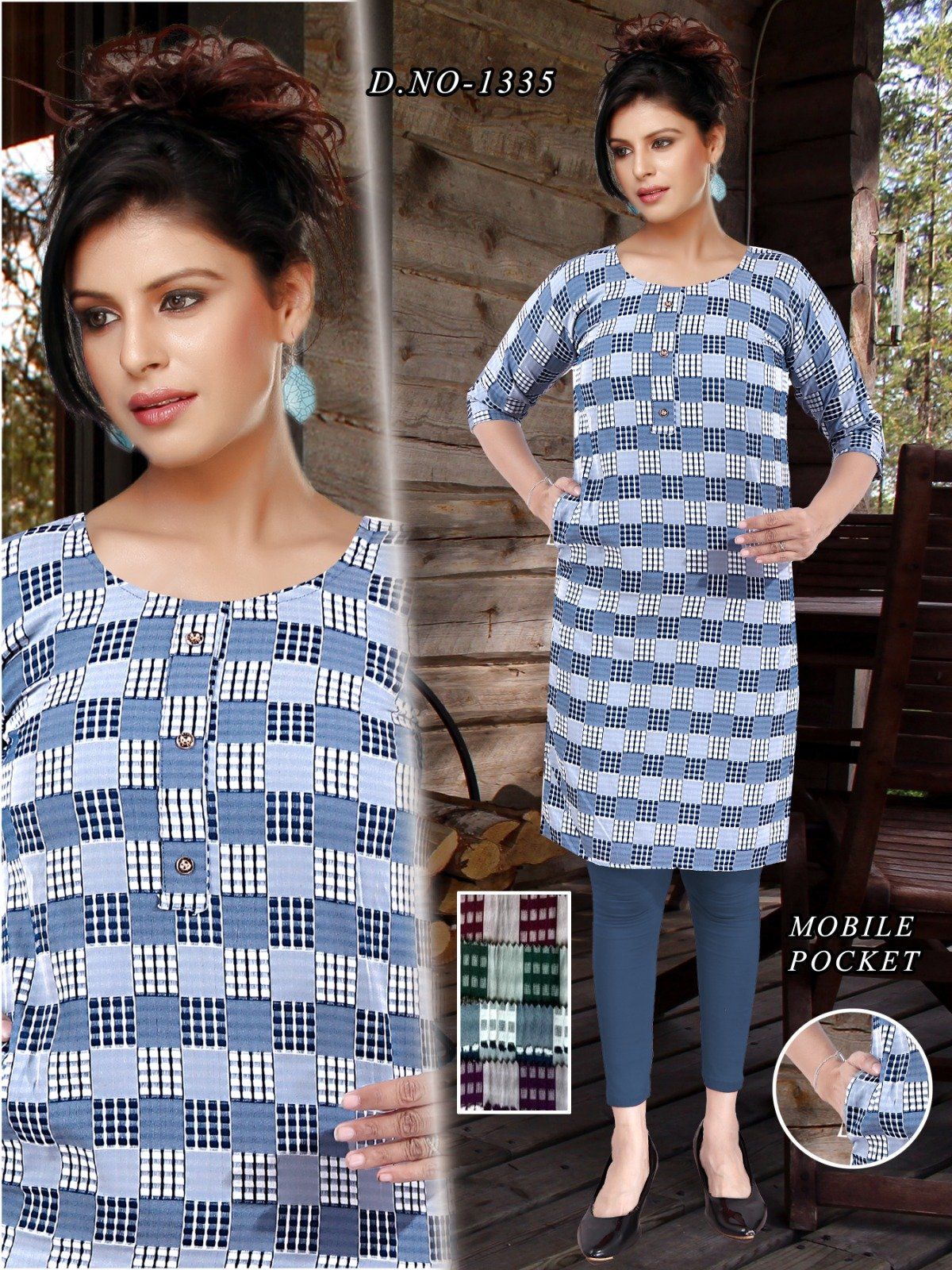 Women's Bombay State Checks and Mobile Pocket Suit-1335