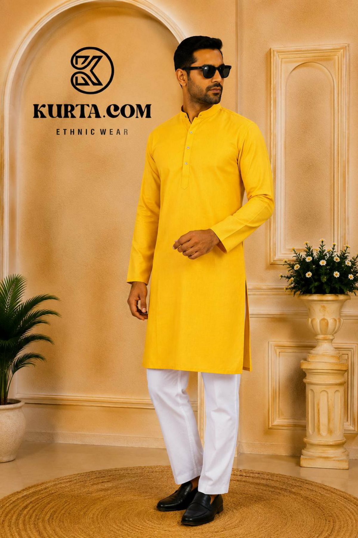 Plain Haldi Colour Kurta Pajama