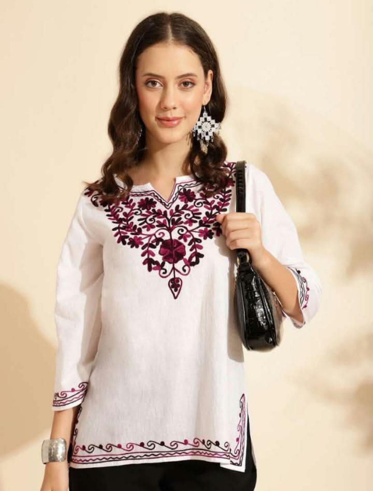 Women's Plain Short Cotton Kurta