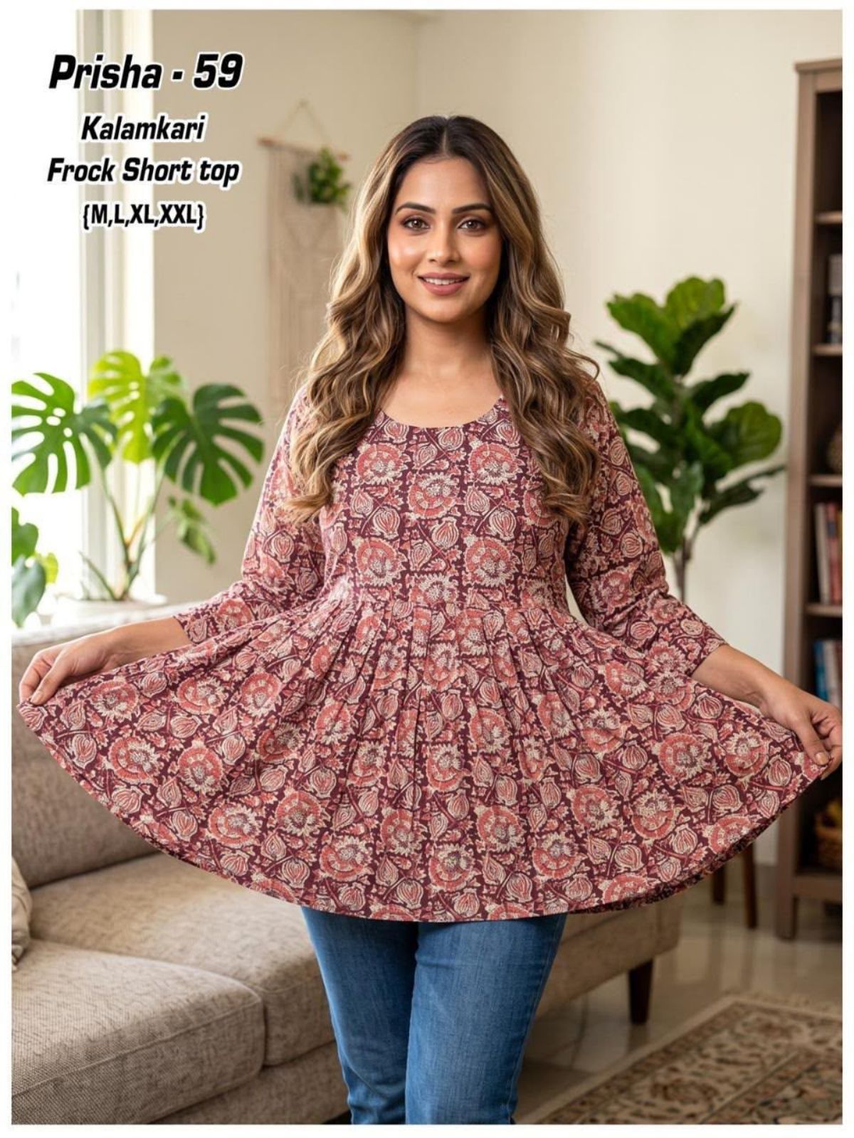 Women's Short Ghera Top- Prisha-59