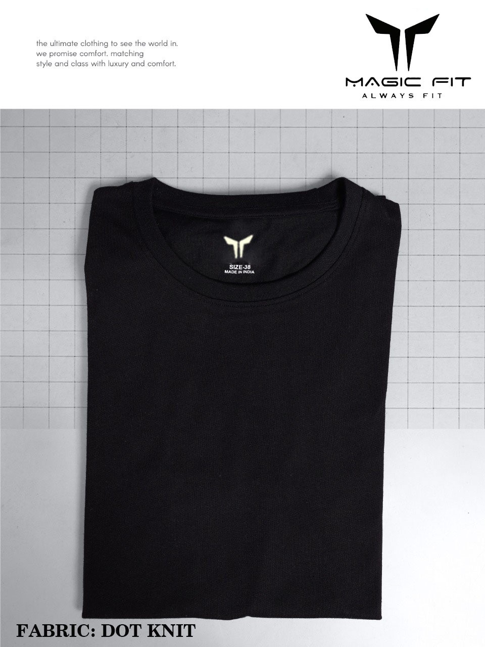 Mens Full Sleeve Round Neck Dotknit Tshirt
