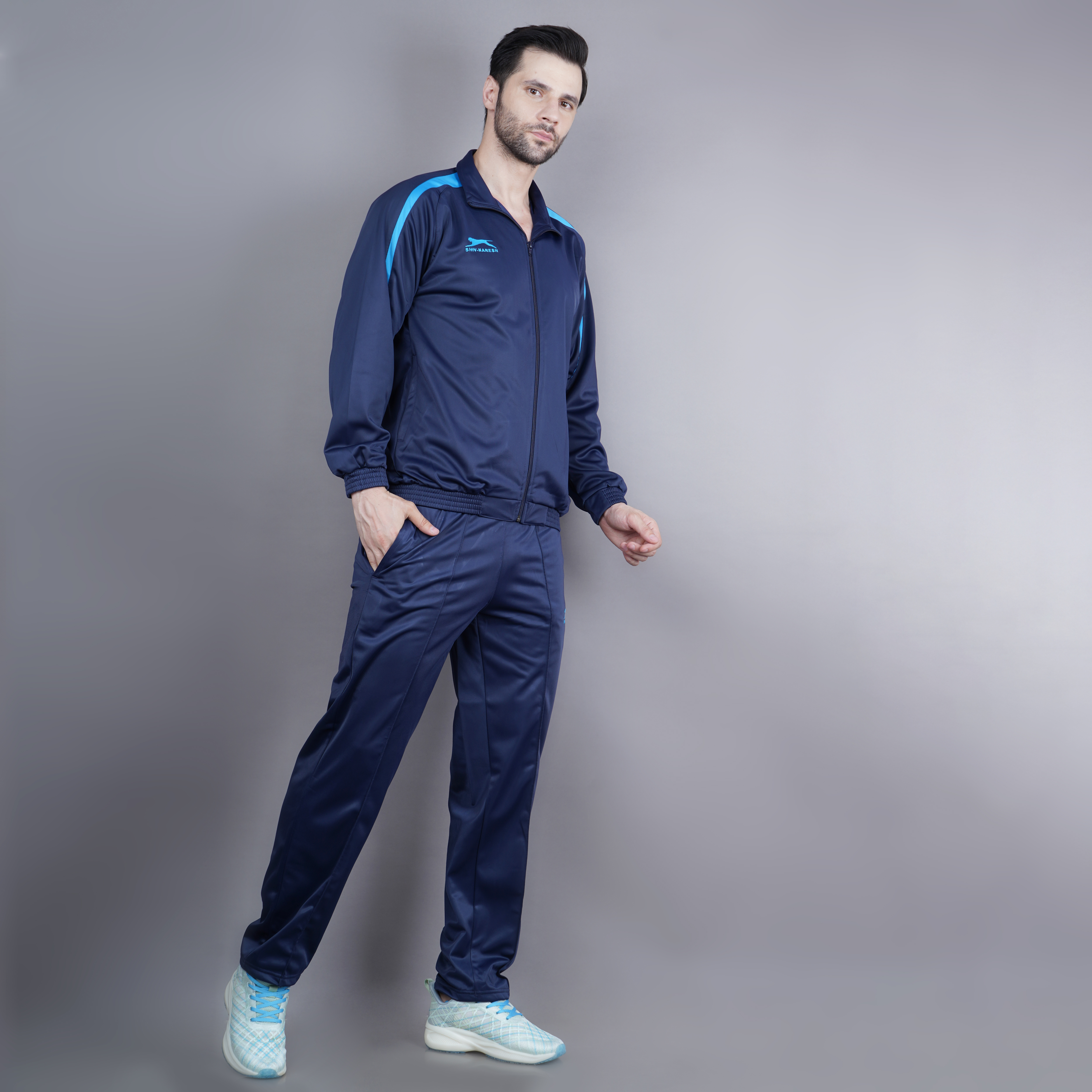 Men's Tracksuit  462B-TP-Navy/Cyan-S