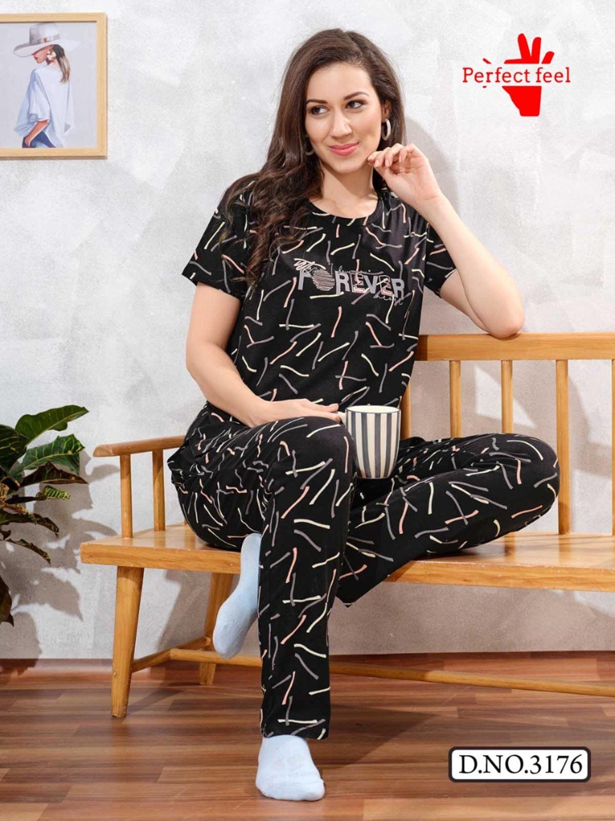 Women's Printed Cotton Night Suit