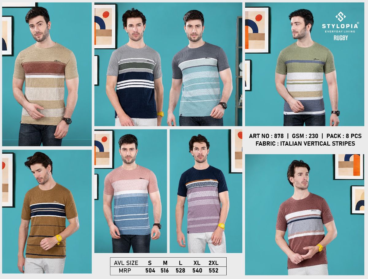 Men's Round Neck T-shirts -878