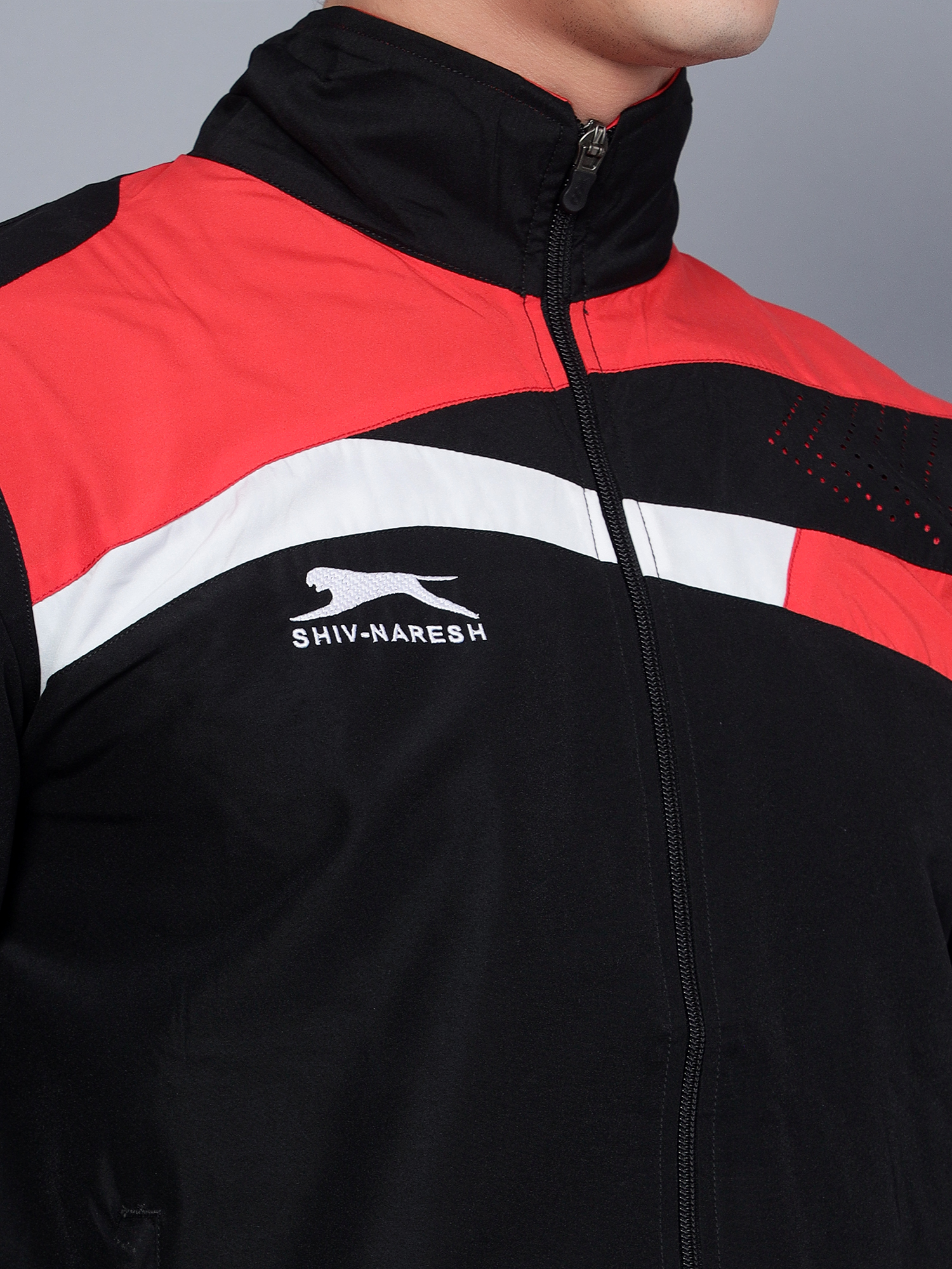 Men's Tracksuit  494A-Black/Red/White-3XL-TZ
