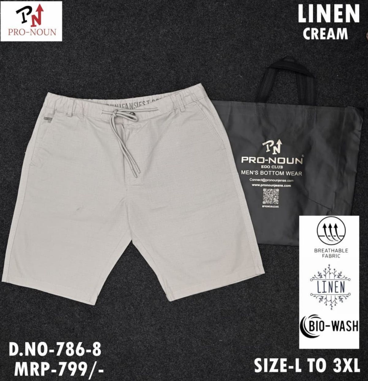 Pro-Noun Elastic Knee Length Men's Shorts - 786-8