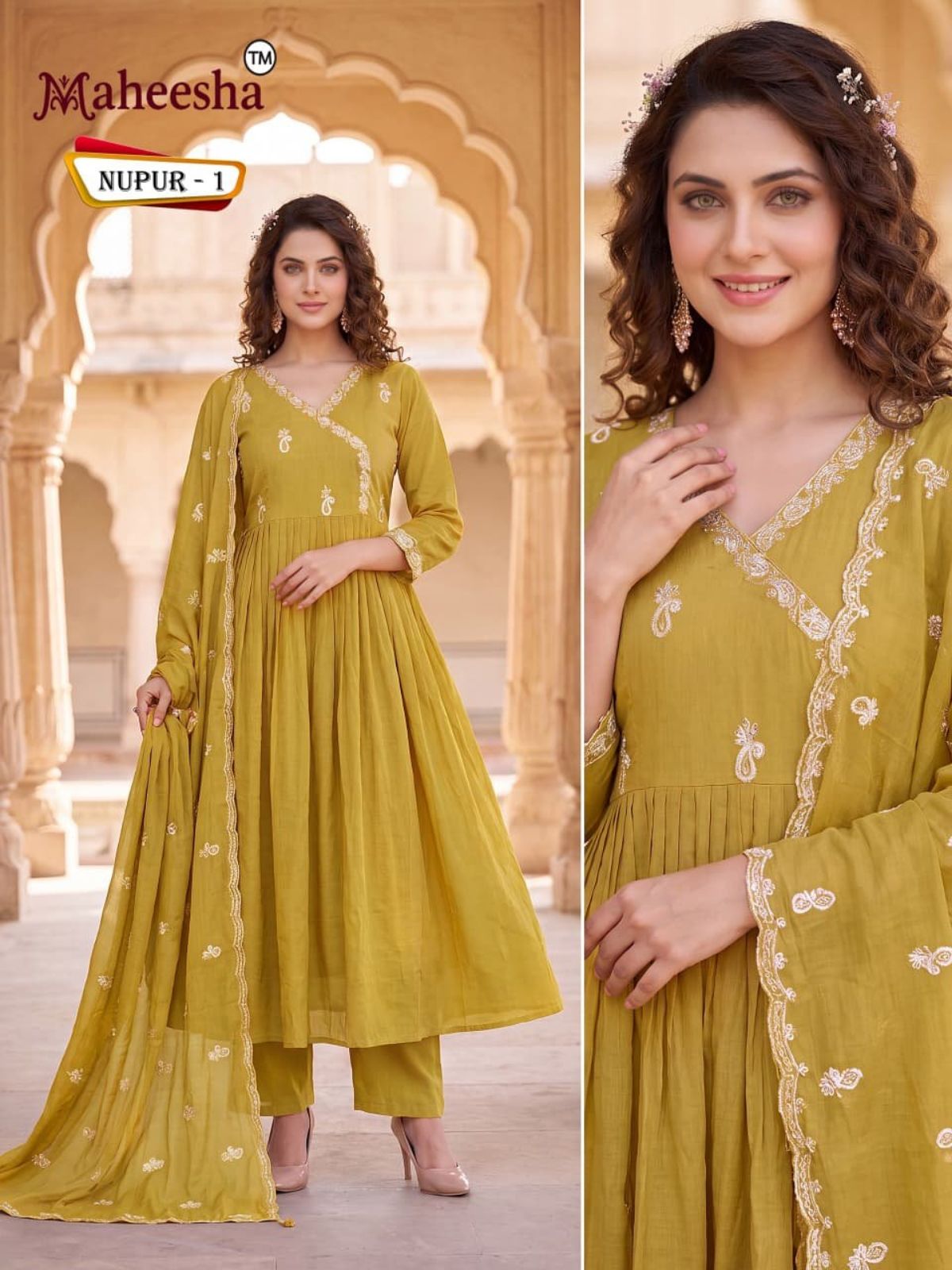 Rani Vastram Women's Ethnic Wear Suit & Bottom Set with Dupatta- Nupur 1