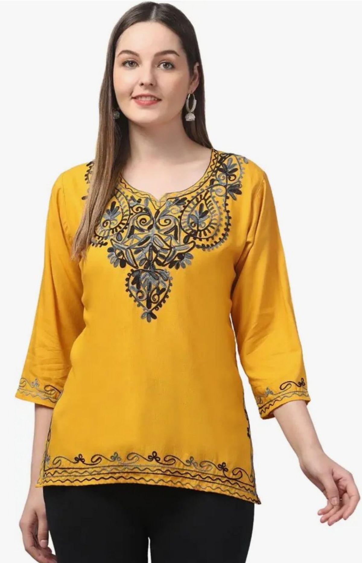 Women's Plain Short Cotton Kurta