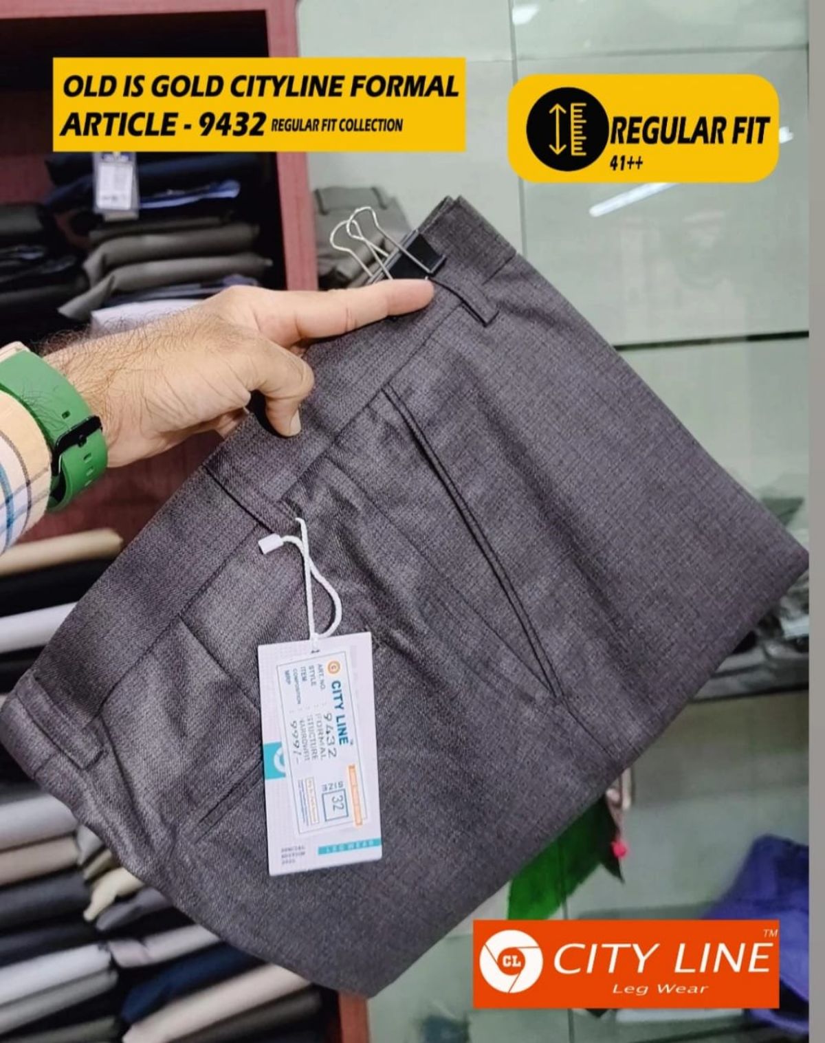 Men's Premium Poly Cotton Formal Pants -9432