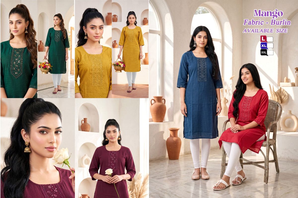 Shree Surbhi Women's Ethnic Wear Kurta bottom Set- Mango
