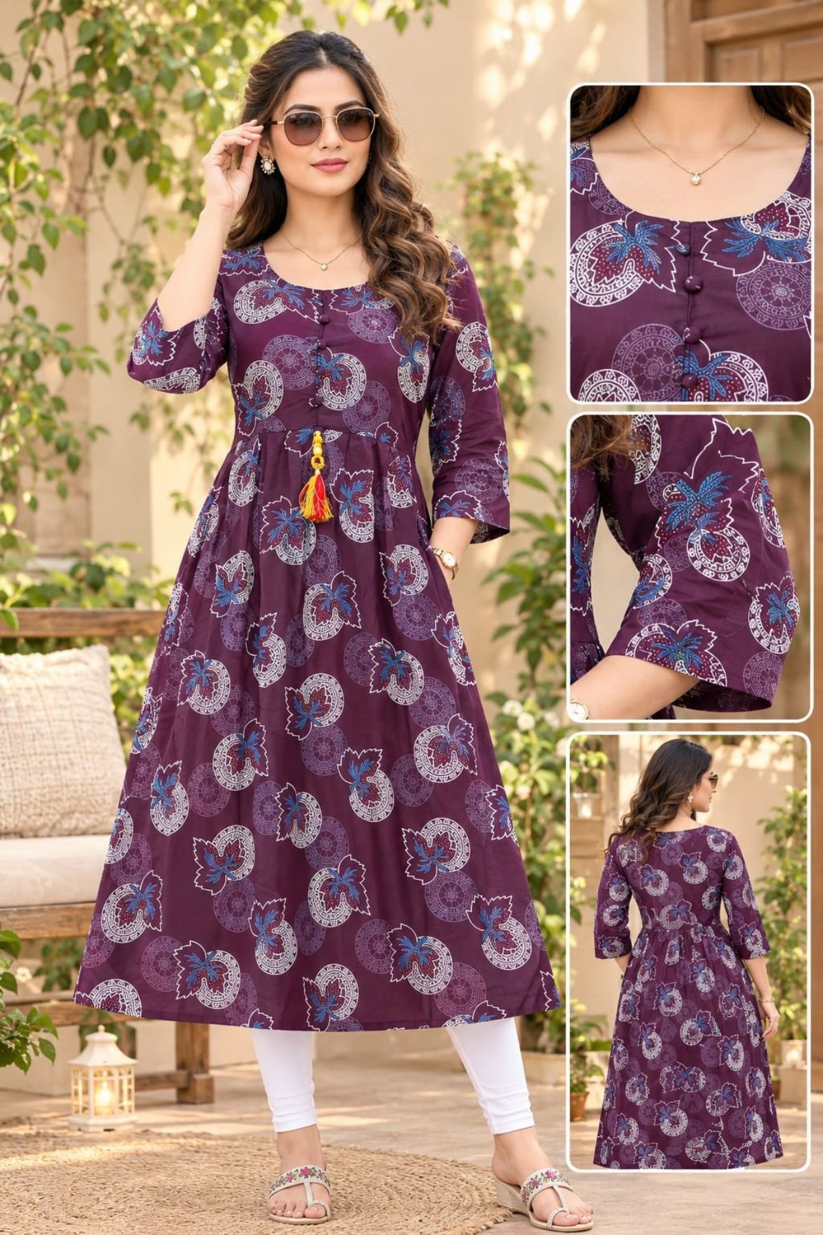 Women's Rayon Ghera Kurti