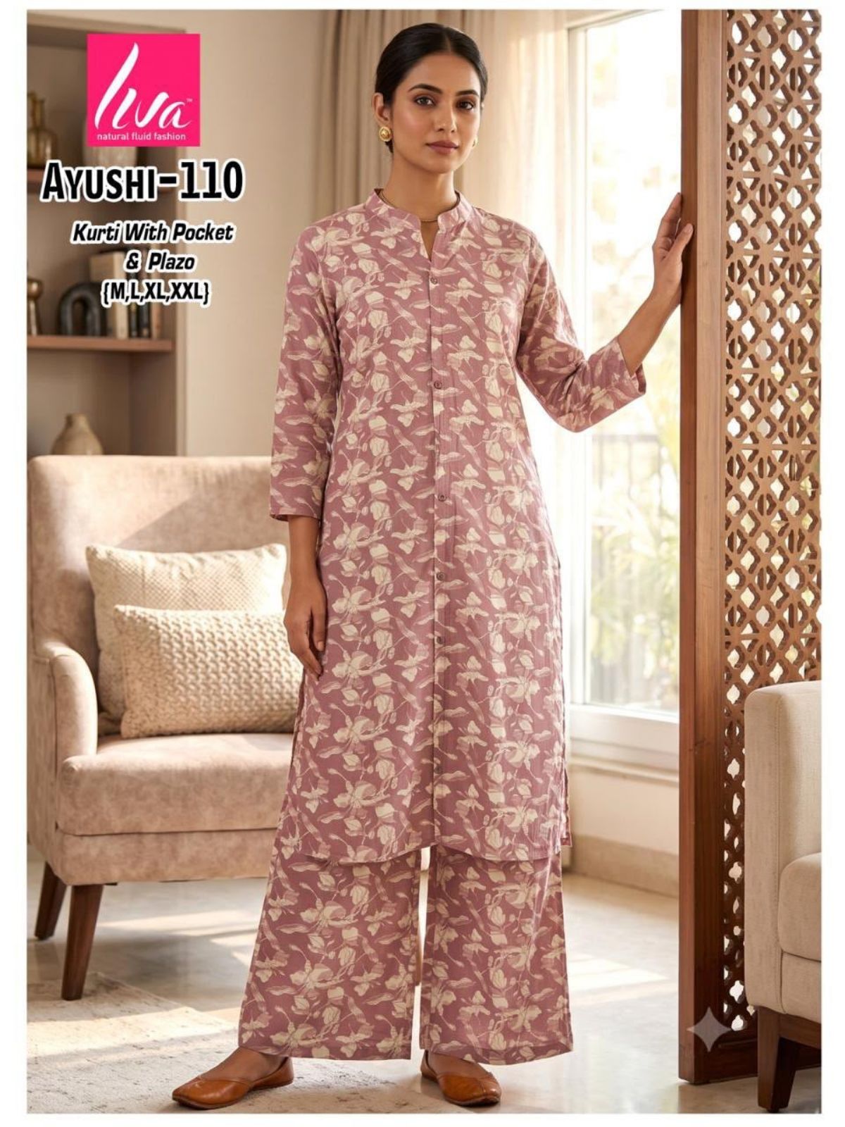 Women's Ethnic Wear Set with Kurti Pocket-Ayushi-110