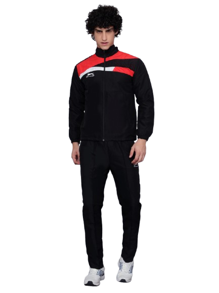 Men's Tracksuit  494A-Black/Red/White-L-TZ