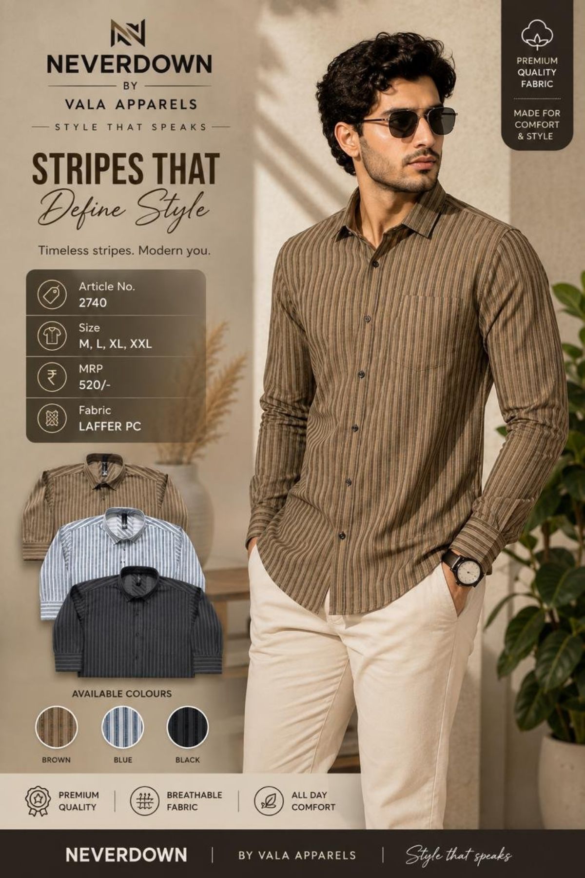 Never Down Men's Laffer PC Shirts