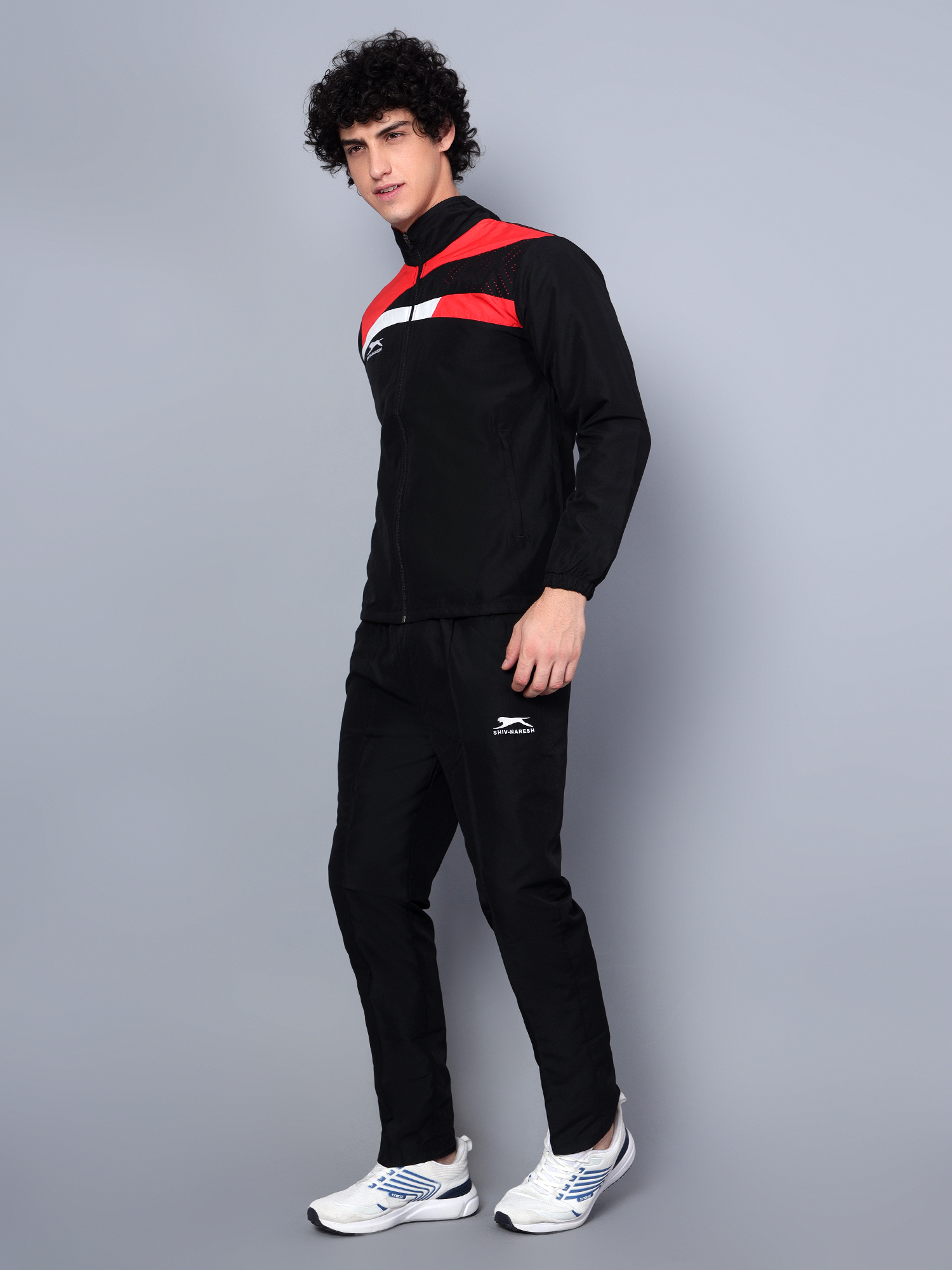 Men's Tracksuit  494A-Black/Red/White-S-TZ