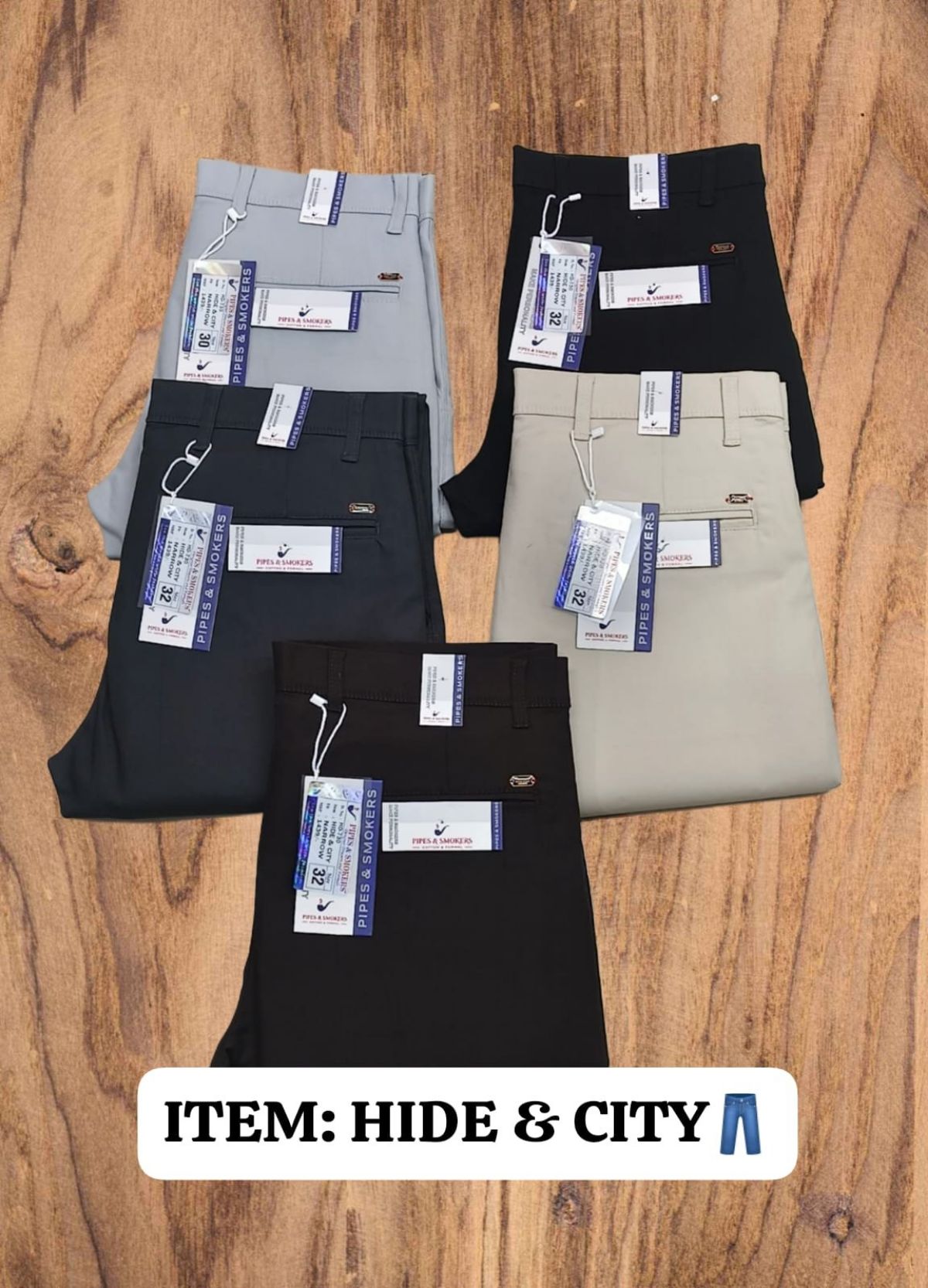 Pipe & Smokers Men's Cotton Formal Pants- Hide & City