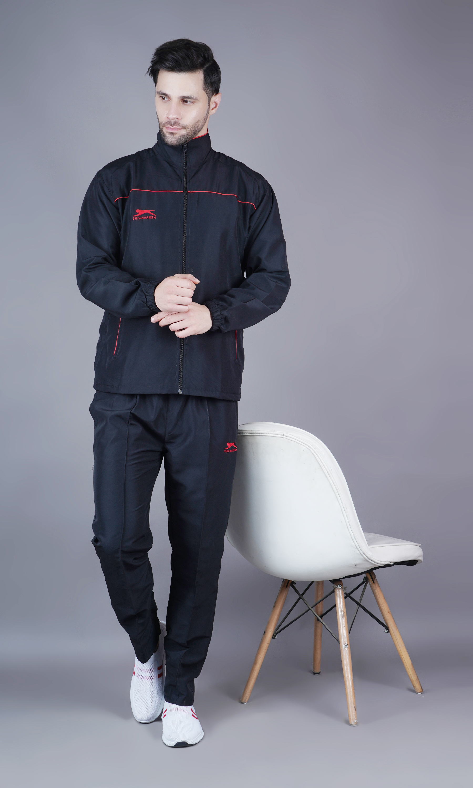 Men's Tracksuit  470B-Black/Red-S-TZ