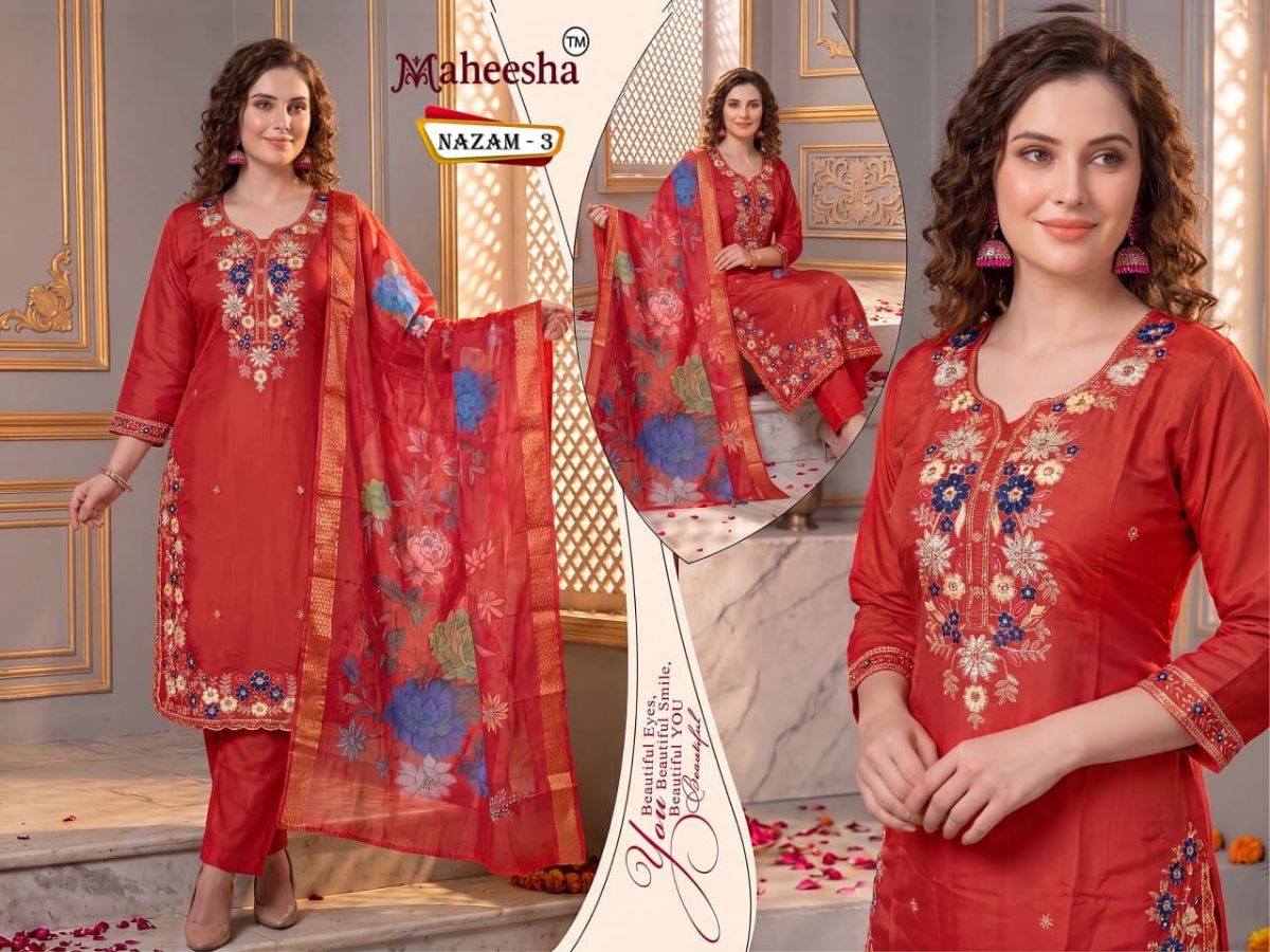 Rani Vastram Women's Ethnic Wear Suit & Bottom Set with Dupatta- Nazam 3