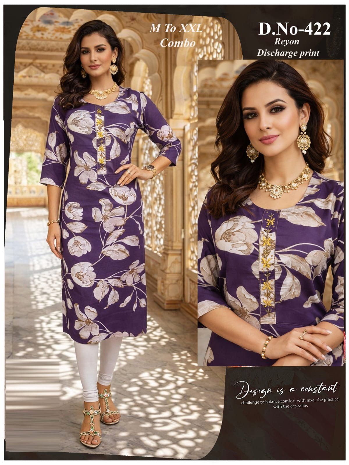 Women's Rayon Discharge Print Kurti-422