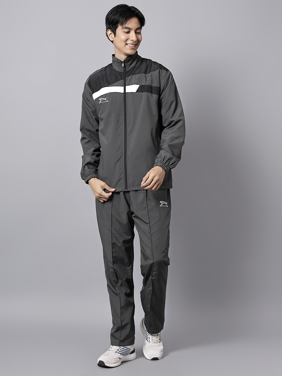 Men's Tracksuit  494A-Dark Grey/Black/White-3XL-TZ
