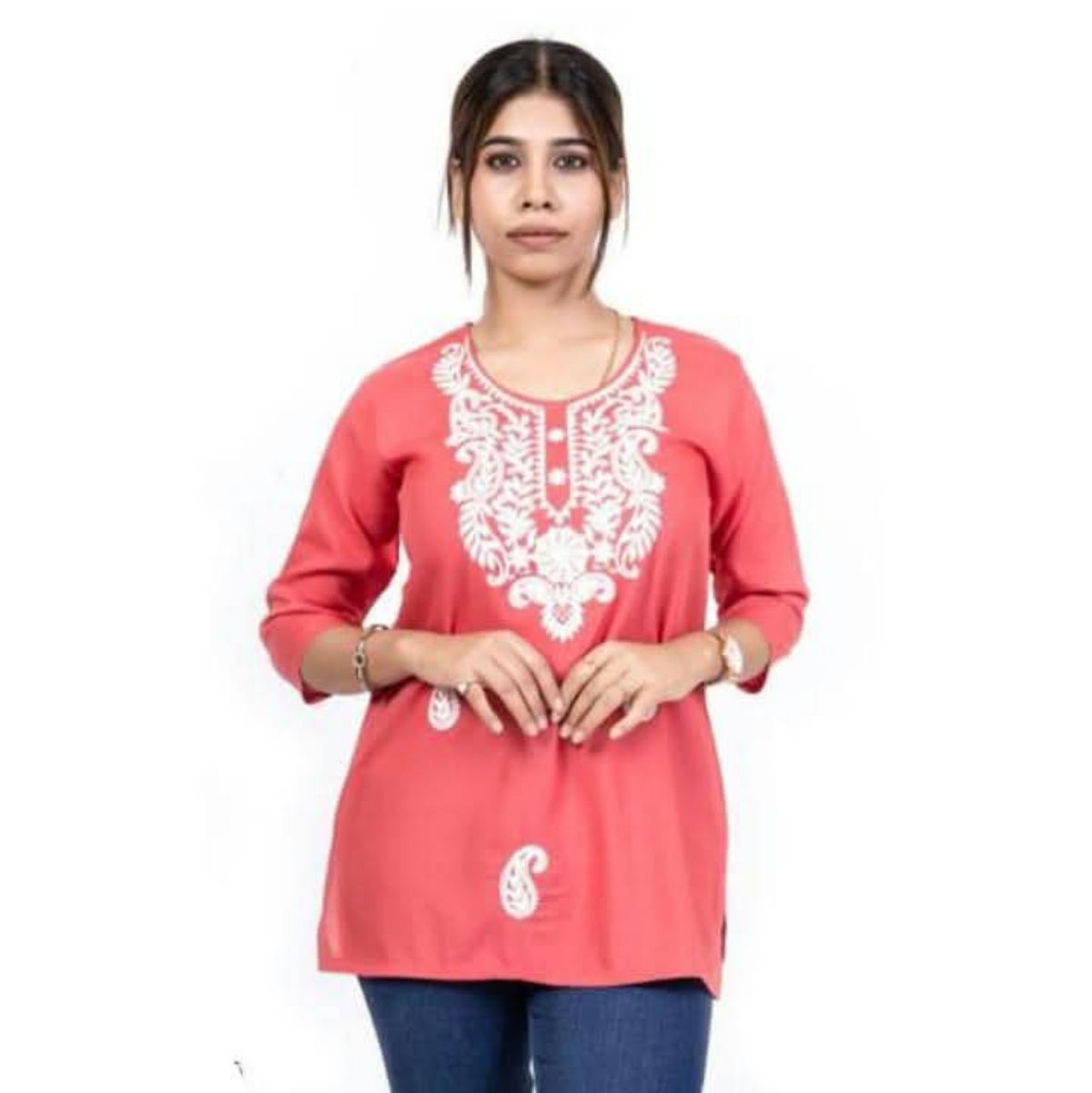 Women's Plain Short Cotton Kurta