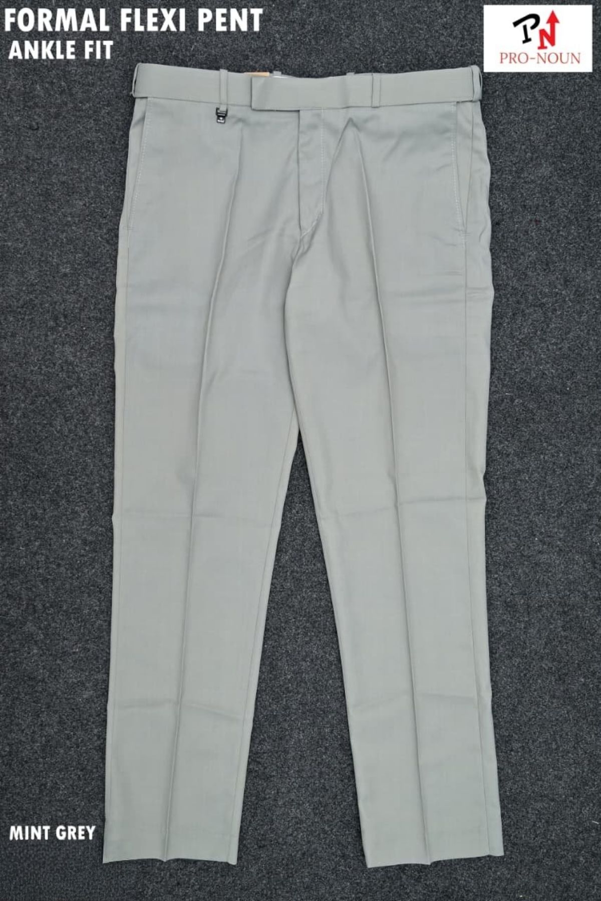 Pro-Noun Men's Men's Formal Trouser Pants With Adjustable belt D No- Signature 292-8 (30-36)- Mint Green