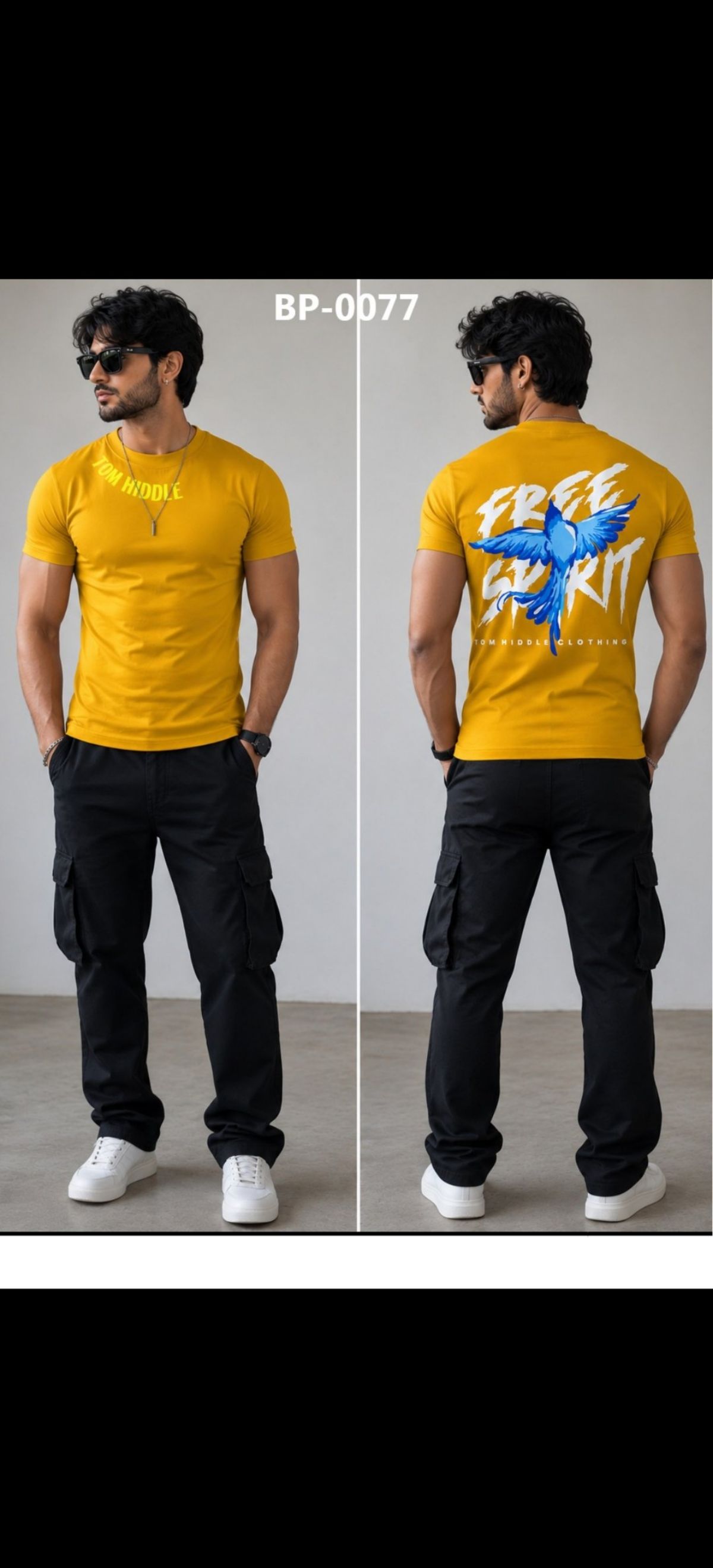 TOMHIDDLE MENS PRINTED T-SHIRT- A4-BP-0077