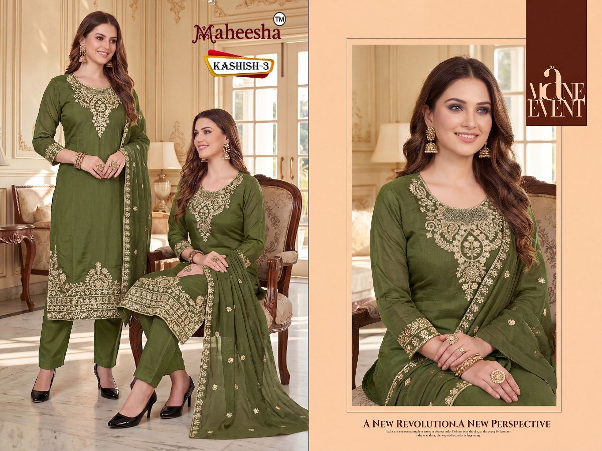 Rani Vastram Women's Ethnic Wear Suit & Bottom Set with Dupatta- Kashish 3